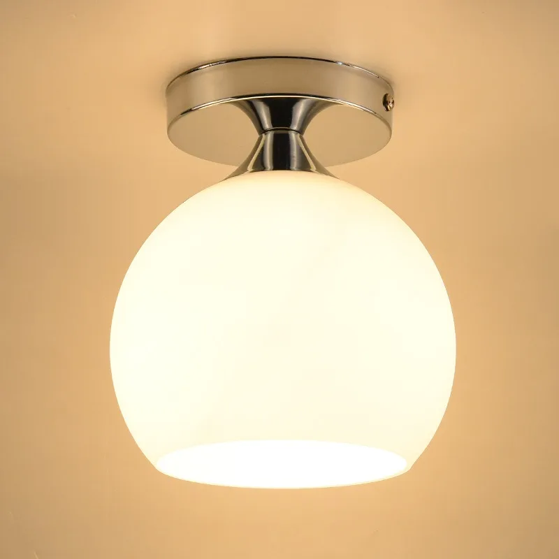 Flicker‑Free Nordic Minimalist Glass Flush Mount Ceiling Light, Ambient Lighting for Entryway, Balcony & Kitchen Over Sink