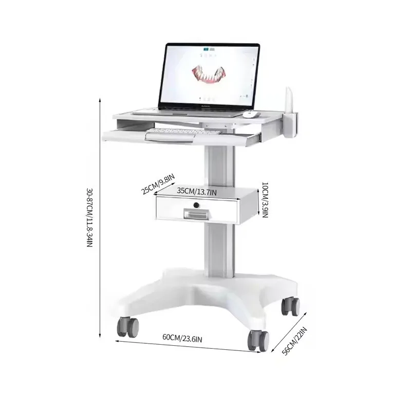 Dental Mobile Cart Oral Hospital Clinic Laboratory Equipment Laptop Stand Medical Trolley y Tool Cart With Bracket