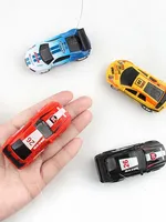 With Roadblocks Christmas Gift Coke Can Remote Control Car Battery Operated Remote Control Racing Vehicle LED Lights Mini RC Car