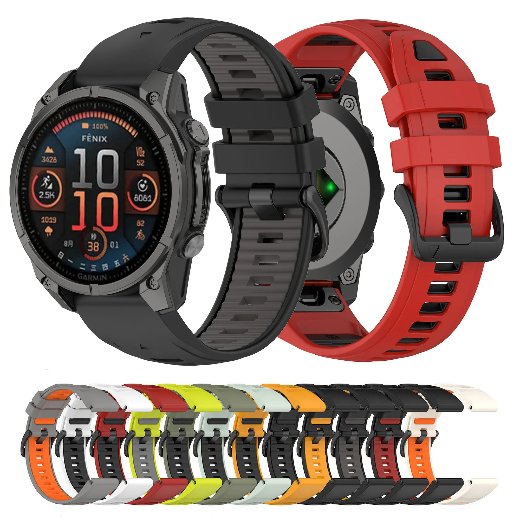 20/22/26mm Silikonarmband für Garmin Fenix 8/Fenix E Quick Fit Armband für Garmin Tactix 8/Enduro 3/Epix Pro Uhrenarmband