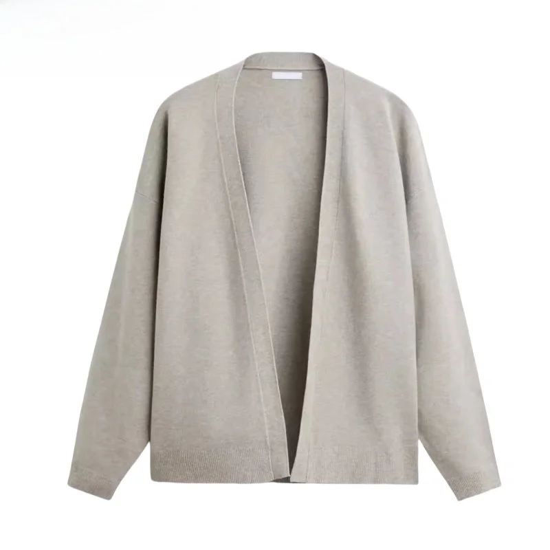 

Faionable Urban Men's Knitted Long Sve Open Cardigan Loose Fit V-Ne Sweater Autumn New Arrival Versatile Comfortable
