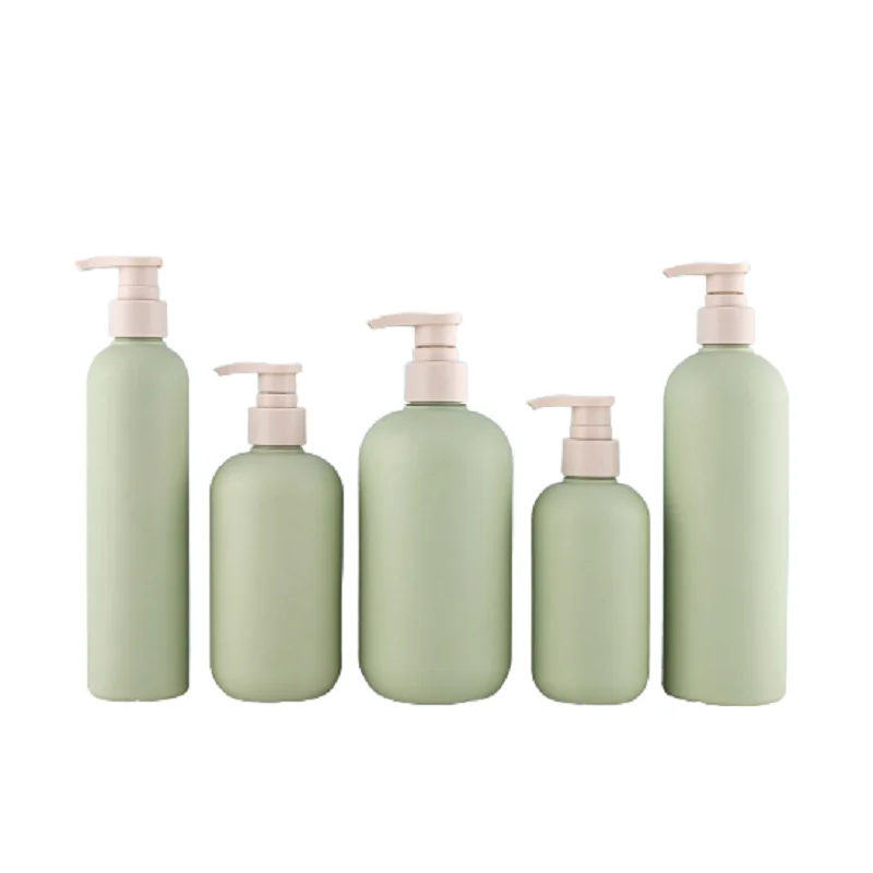 

10pcs HDPE Lotion Plastic Refillable Bottle 200ml 250ml 300ML 400ml 500ML Green Shower Gel Packaging Container Pump Bottles