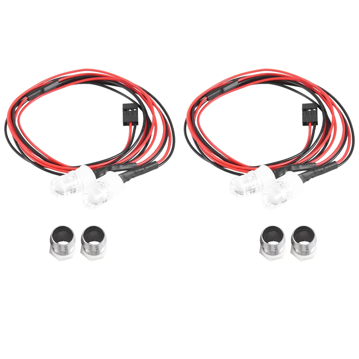 RC Car Lights 3-9V Light Set Headlight Head Light Lamps for 1/5 1/8 1/10 1/12 1/14 RC Model Car Truck LED, 2 Red 8mm