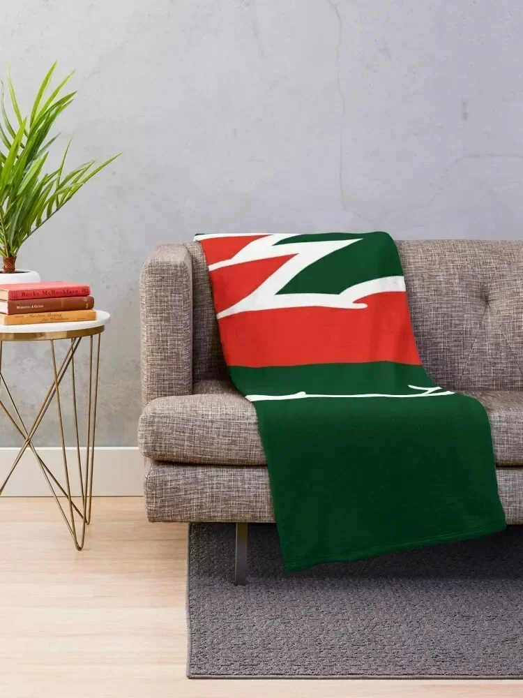 South Sydney Rabbitohs - Cardinal & Myrtle & White Throw Blanket Luxury St Luxury Designer Quilt Decorative Sofa Blankets