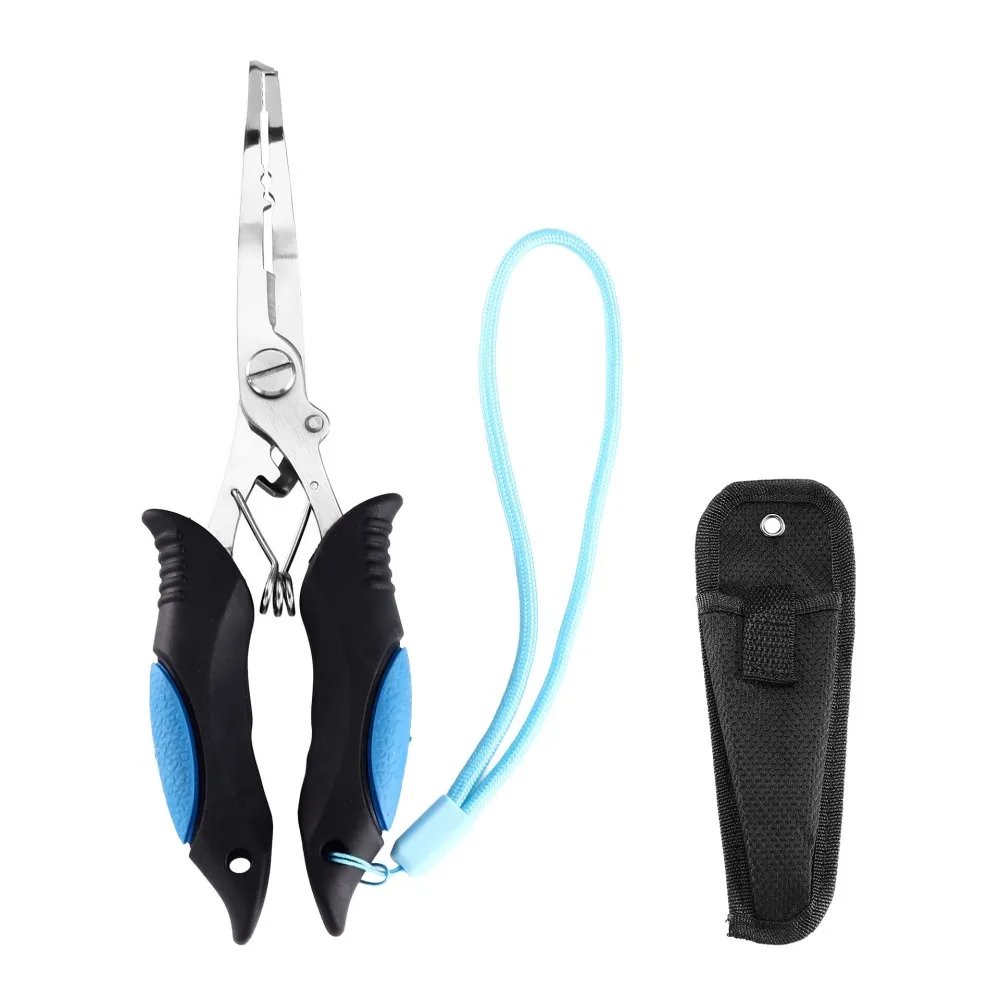 Multifunctional Bent Nose Fishing Pliers Stainless Steel Split Ring Opener Hook Remover Line Cutter Crimp Lead Tackle Tool
