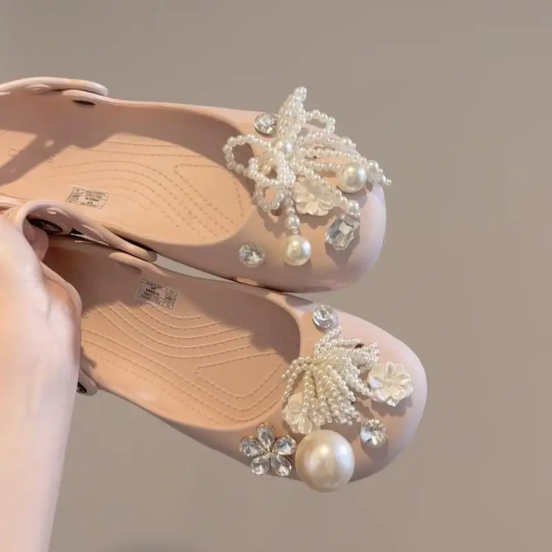 1 Set Women Ballet Shoes Charms Pack Fashion Shoe Decoration Luxury Pearl Rhinestone Flower Shoe Charms Kit DIY Shoe Accessories