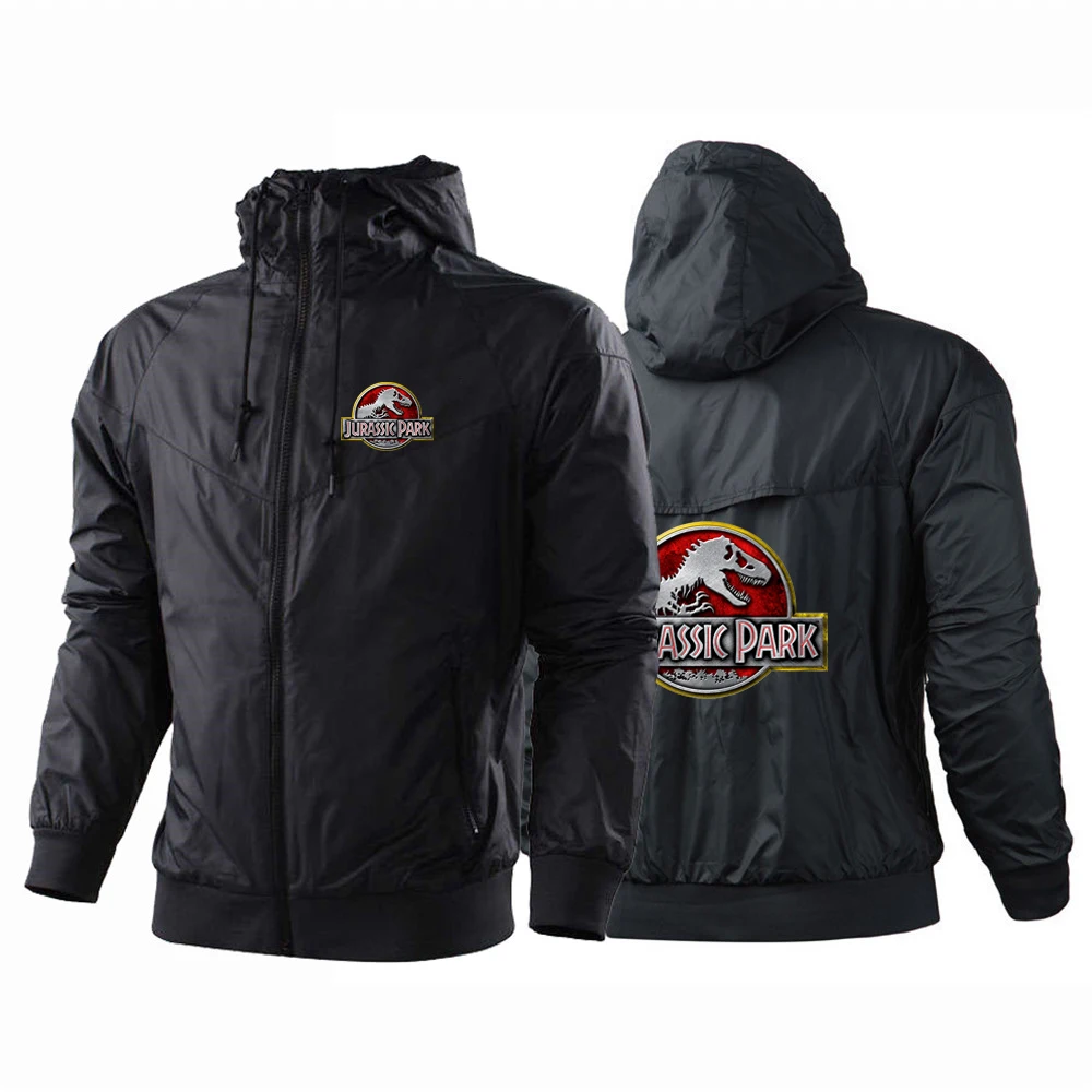 

2024 Jurassic Park New Men's Printing Spring and Autumn Harajuku Casual Comfortable Zipper Breathable Windbreaker Coats