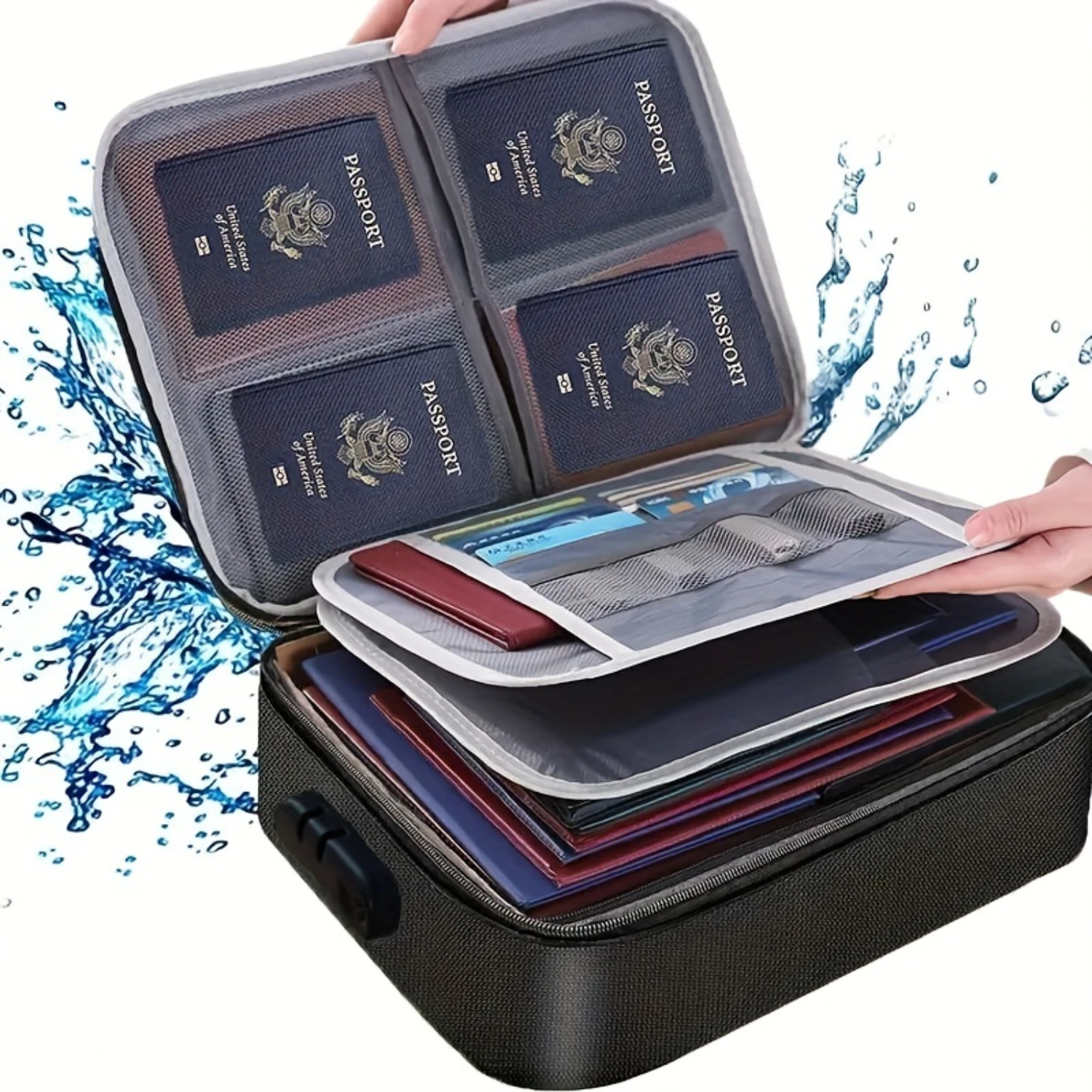 Secure & Spacious Waterproof Document Bag - Multipurpose Organizer for IDs, Passports, Cards - Protect Your Documents & Essentia