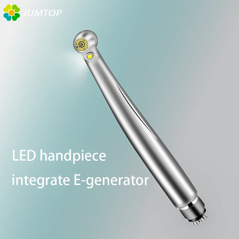 Dental High Speed Handpiece LED Self-Power E-generator Fiber Optic Push Button Max Air Turbine Cartridge Rotor 2/4hole Dentistry