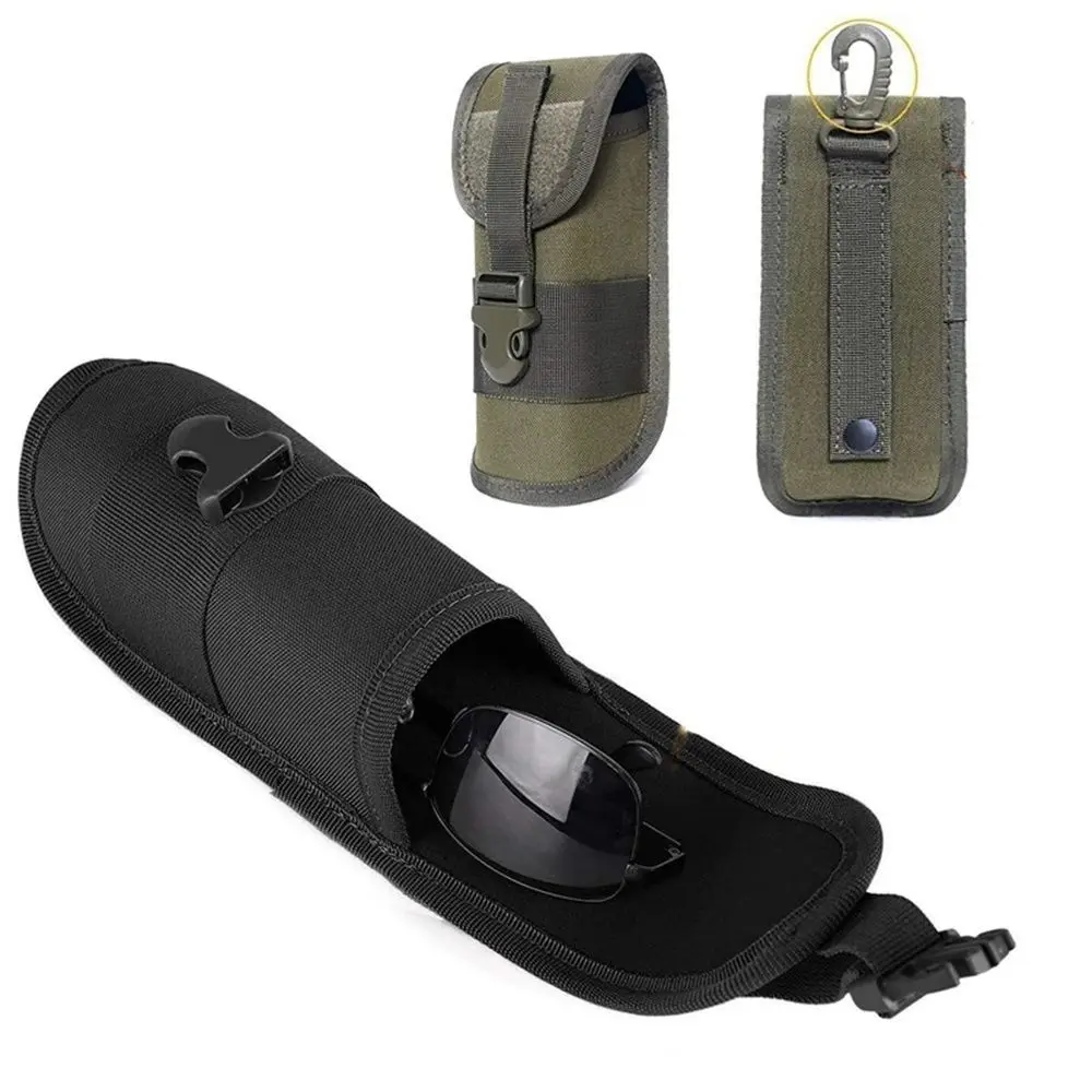 

600D Nylon Hanging Glasses Pouch Portable Wear-resistant Sunglasses Storage Box Breathable Quick Release Hook