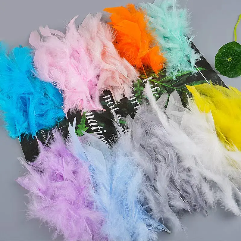 

Wholesale 10-15cm Fluffy Turkey Feathers Bulk for DIY Crafts Wedding Party Carnival Ribbon Fringe Sewing Dress Plumes Decoration