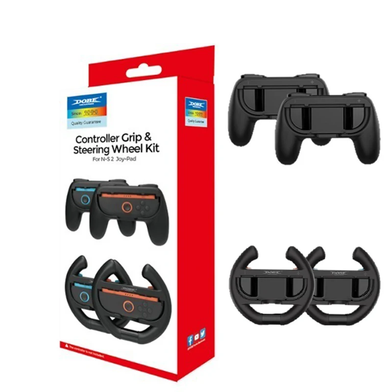 

4-in-1 Steering Racing Wheel Controller Grip for Nintendo Switch 2 Joy Con Left and Right Hand Holder for Mario Kart World