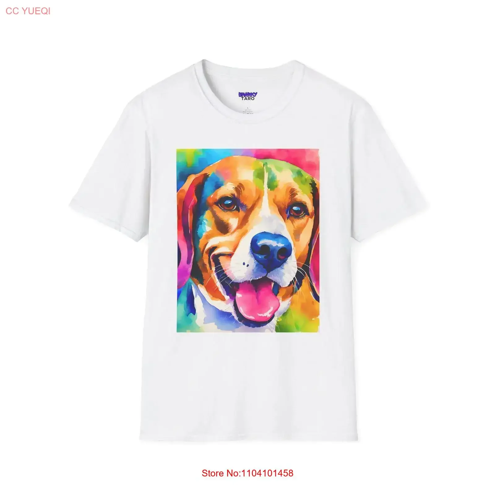 

Watercolor Beagle T Shirt vintage Washed Breathable Stretched graphic Top For Everyday Wear Unisex Stylish Versatile Slightly