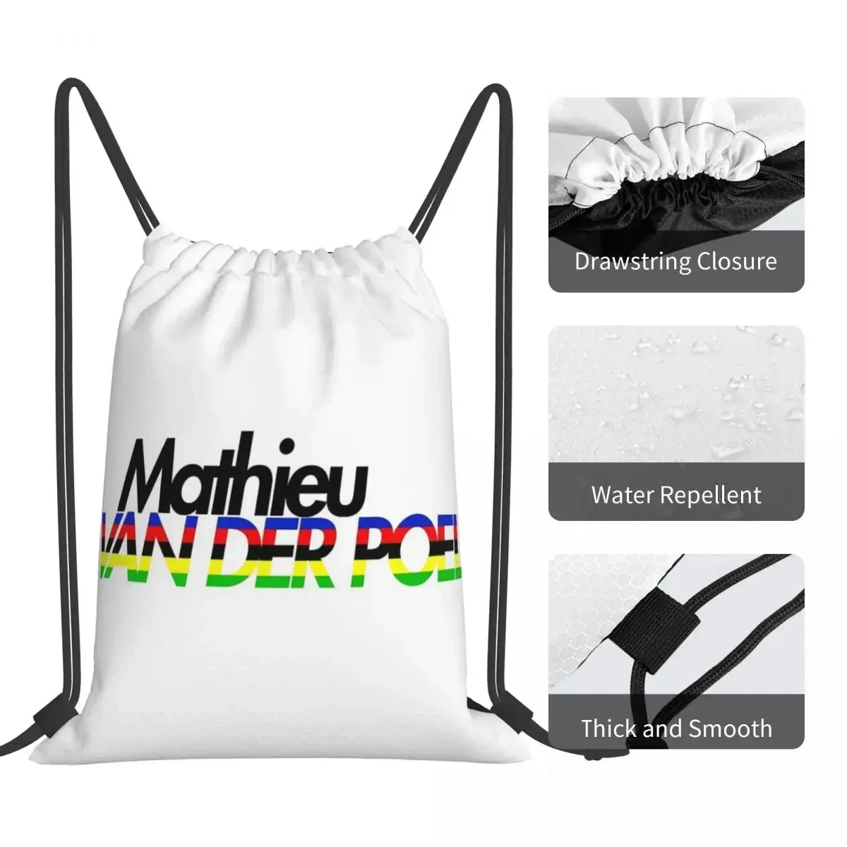Mathieu Van Der Poel CX World Champion Backpack Portable Drawstring Bag Drawstring Bundle Pocket SportsBag BookBag For Man Woman