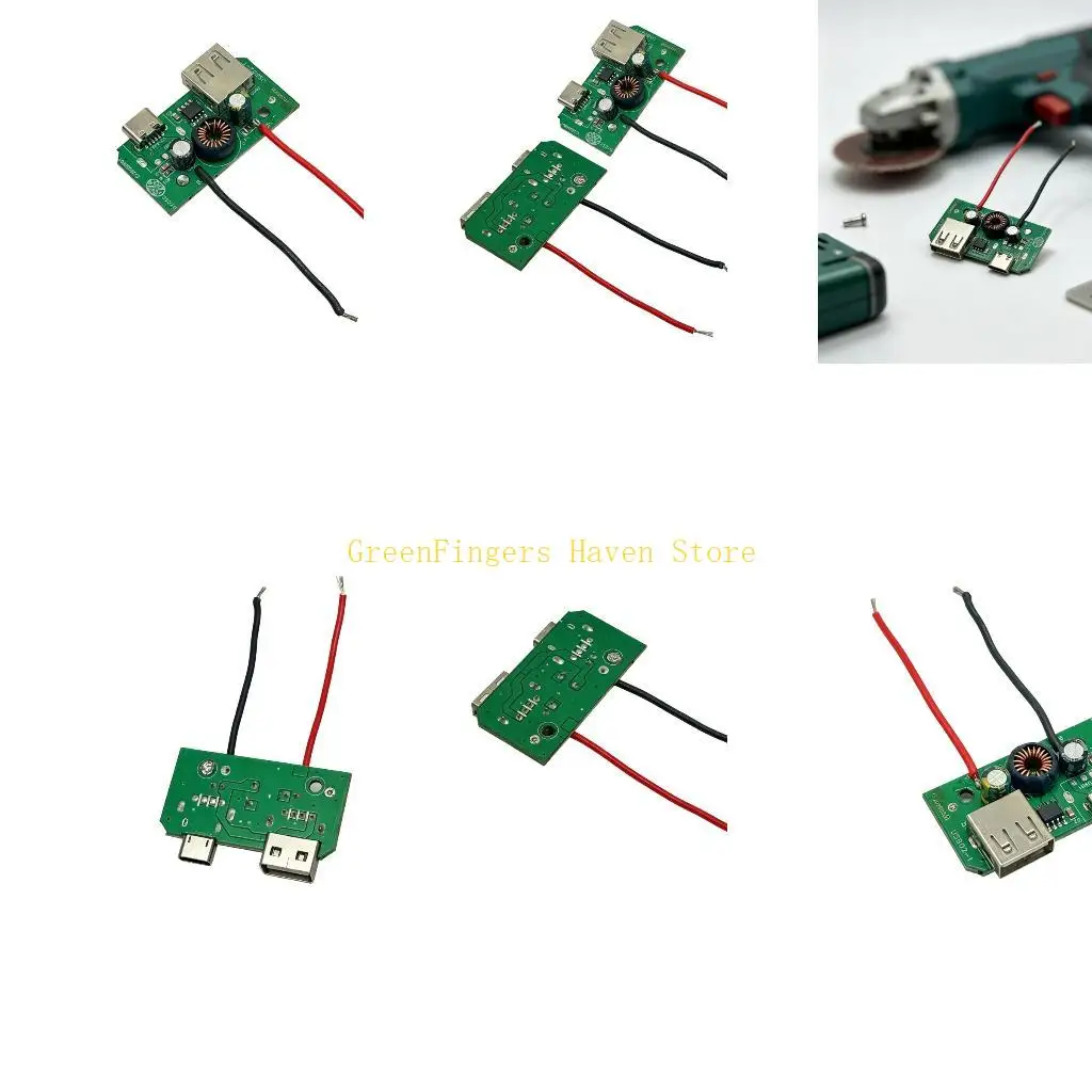 F68D Replacement Battery Control Board with USB-A USB C Output, 21V to 5V Service Part for Field Work, Repair Builds, and Device