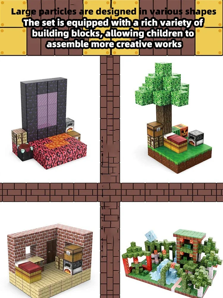 Blocos de construção magnéticos meu mundo cubo magnético para empilhamento conjunto de construção educar brinquedos sensoriais crianças meninos meninas idades 3 + diy