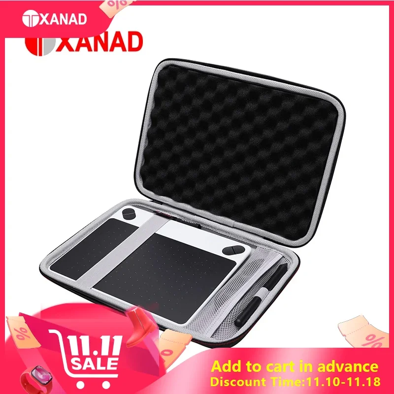 XANAD EVA Hard Case for Wacom CTL-490DW-S/CTL-490DB-S/CTL4100 Graphics Drawing Tablet Protective Carrying Storage Bag