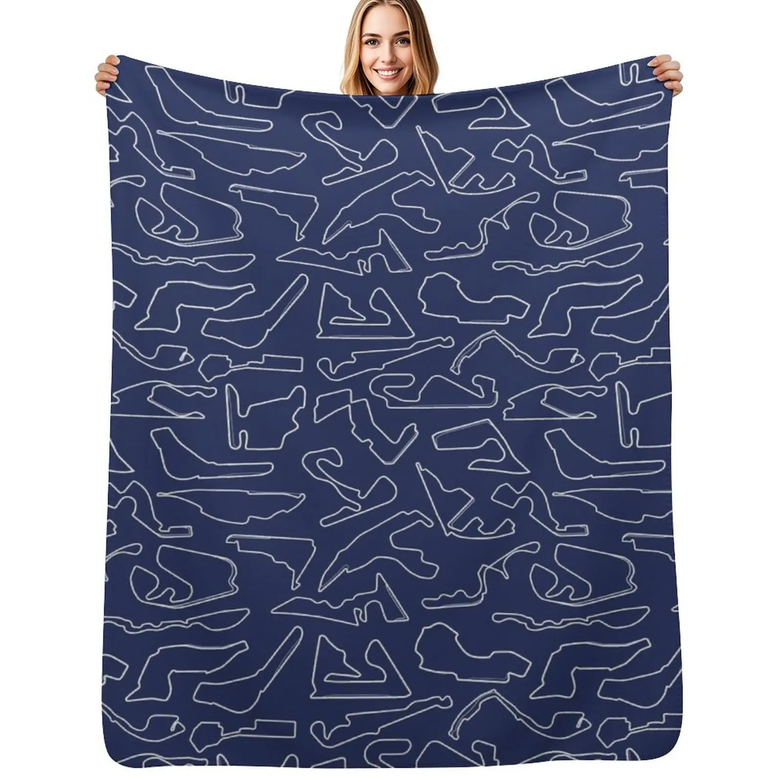 

2022 Circuits Pattern (Blue BG) Throw Blanket Long Lasting Soft Plush Blanket for Daily Use