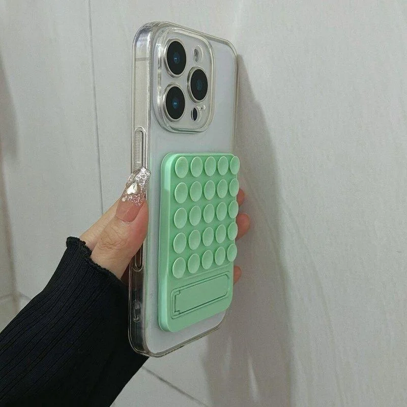 Silicone Suction Phone Holder Foldable Phone Stand Suction Cup Mat Anti-Slip Phone Mount Grip for Smartphones Wall Shower Video - view 5