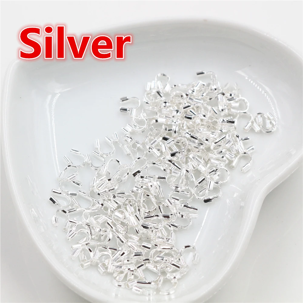 100pcs 4.5x4mm Wire Protectors Wire Guard Guardian Protectors loops U Shape Accessories Clasps Connector For Jewelry Making