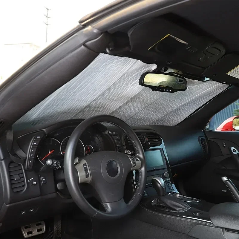 

For Chevrolet Corvette C6 2005-2013 Aluminum Foil Silver Car Front Glass UV Protection Sunshade Interior Car Accessories