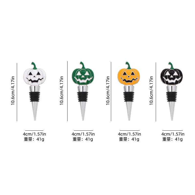 10Pcs Halloween Pumpkin Wine Bottle Sealer Reusable Alloy Stopper Strong Sealing Plug For Wine Beer Beverage Home Decorations