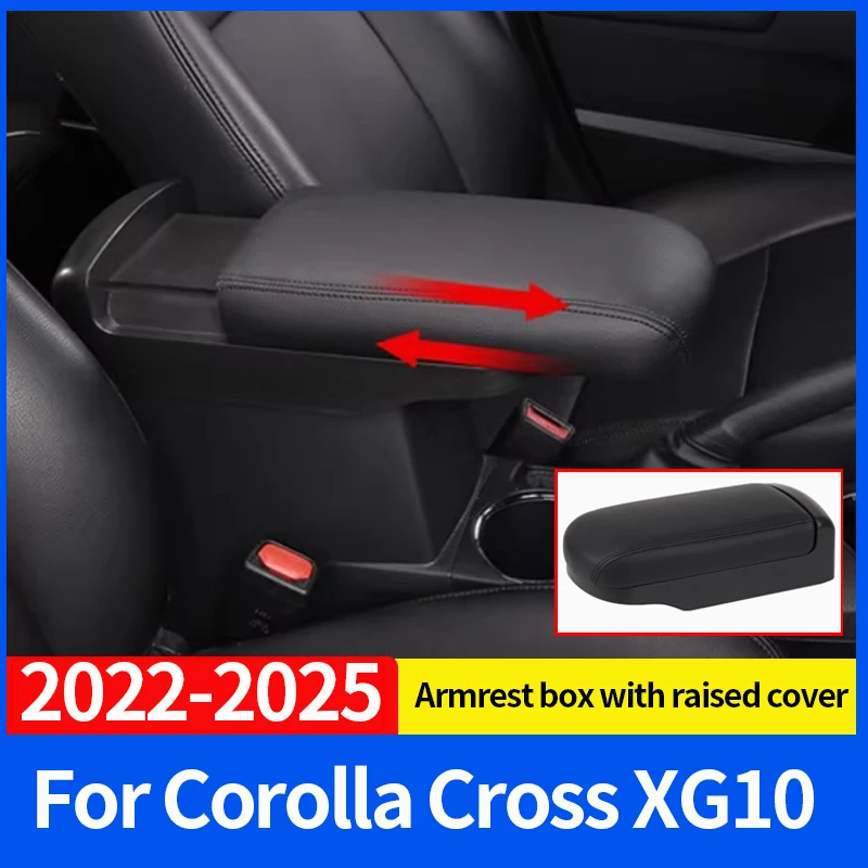 

For Toyota Corolla Cross 2022 2023 2024 2025 Car Armrest Cover Leather Storage Memory Foam Height Pad Car Armrest Box
