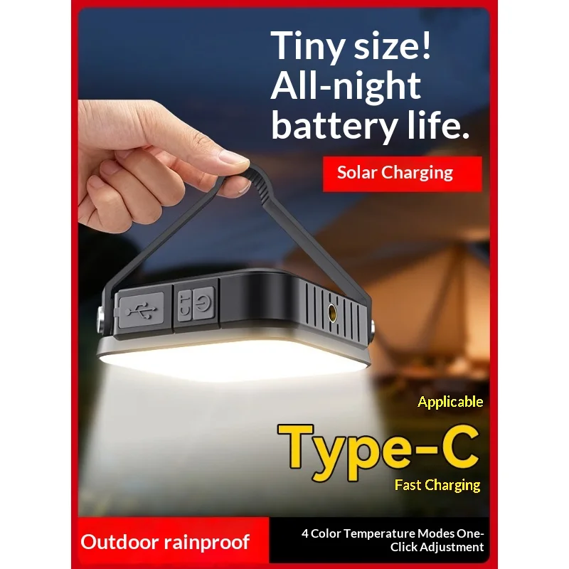 Portable LED Camping Light – Solar-Rechargeable, Long-Lasting Outdoor Tent & Emergency Camp Light