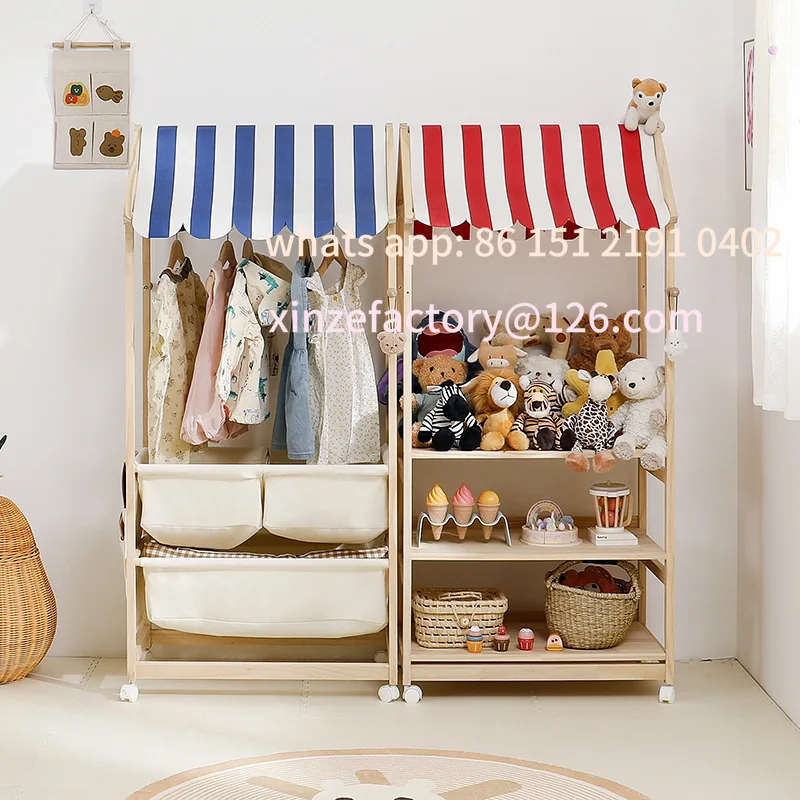 

Customizable Children's Room Shop Shelf Toy Storage Rack Household Solid Wood Rack