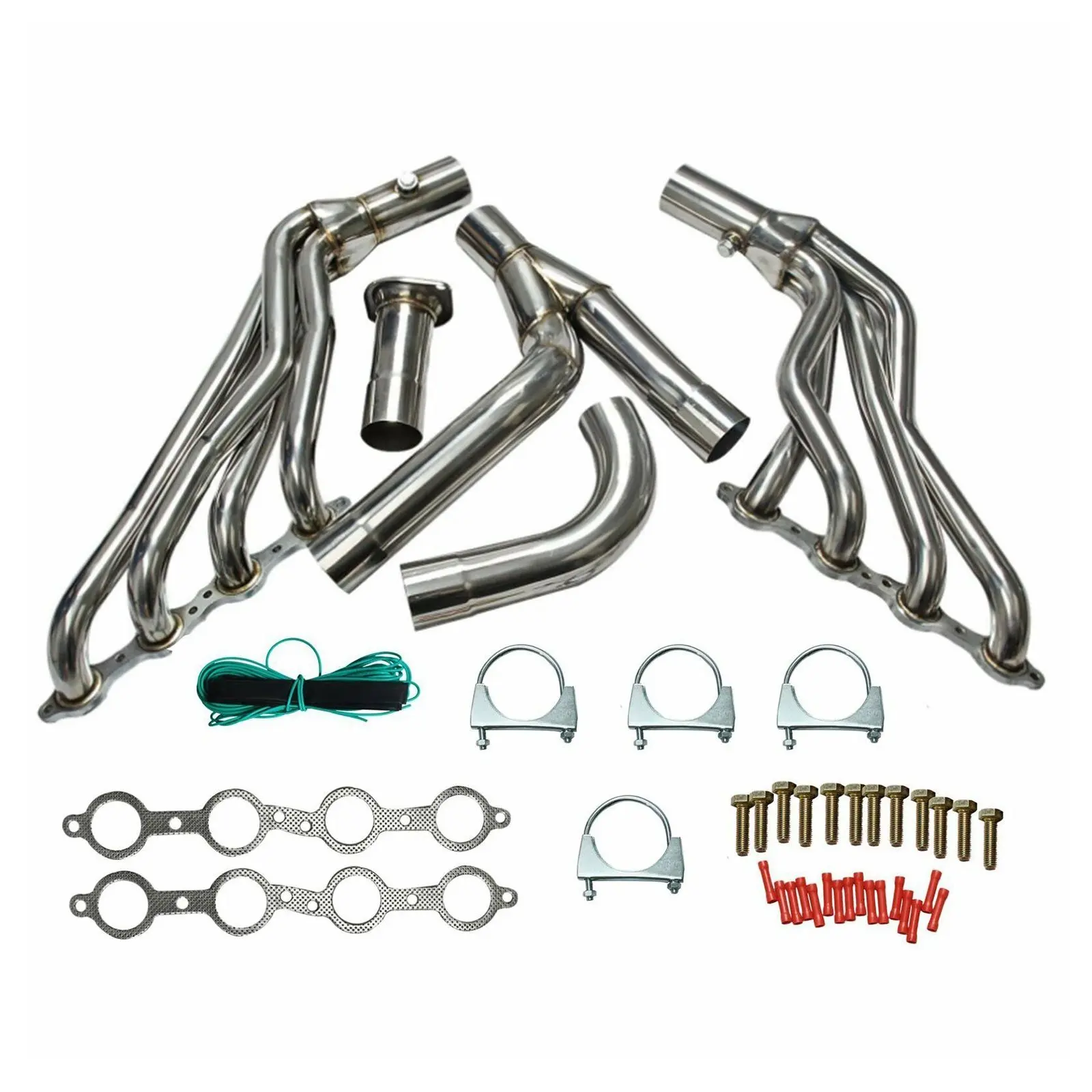 Y Pipe Exhaust Headers Long Tube For Chevy GMC GMT800 Silverado Sierra Avalanche 1500 (2WD & 4WD) 4.8L, 5.3L, 6.0L 1999-2006