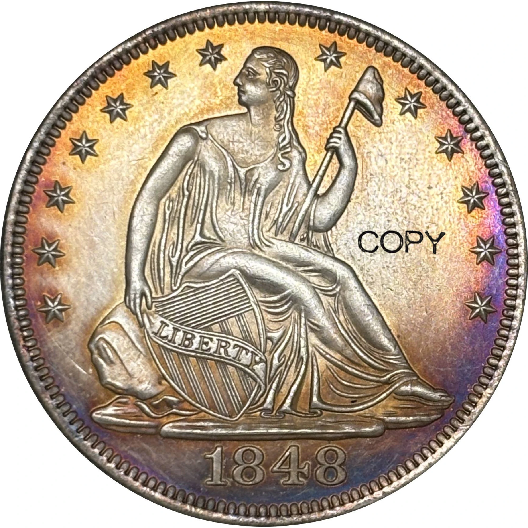 US 1848 O Seated 1/2 Half Dollar No Motto America Copy Commemorative Coin United States Ww2 Liberty Moneda Collectible Coins