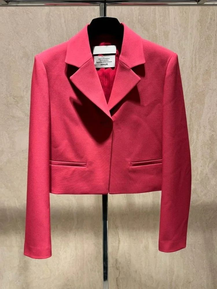 

Ele Commuter Sle ort Svel Jaet One Button Slimming Acetate ket Suit High End Autumn New Faion Women's Coat