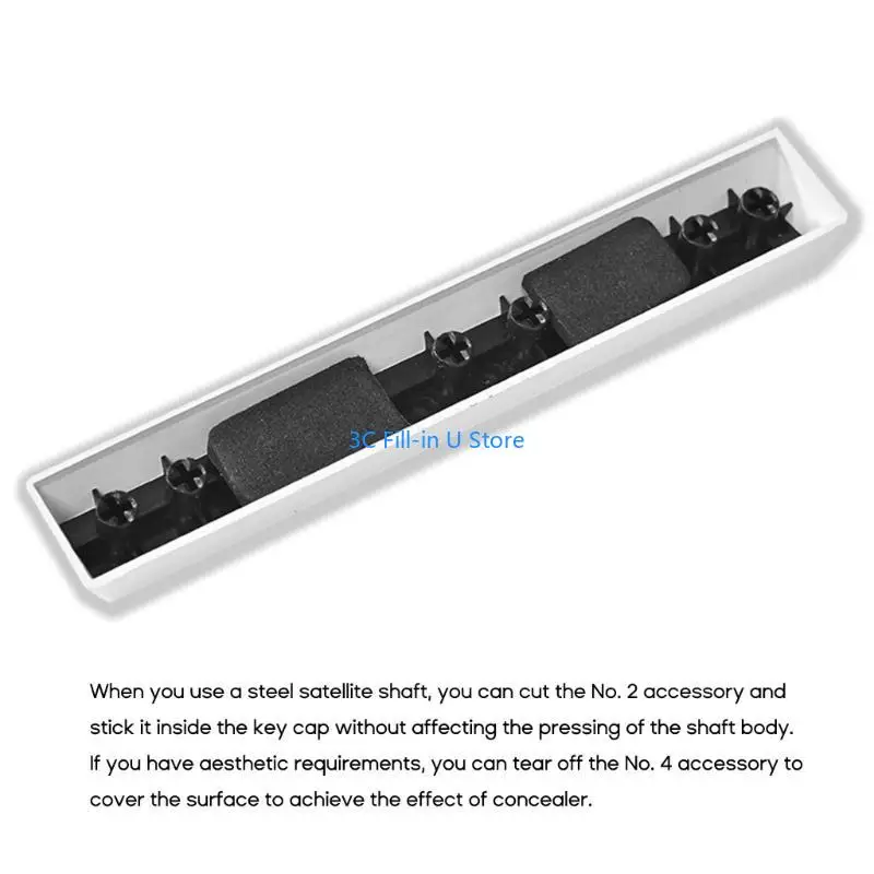 G8TA 4PCS/SET SPACEBAR BAR SOUST Изоляция пена, поглощающий хлопок для DIY Механическую клавиатуру 6.25U 7U.
