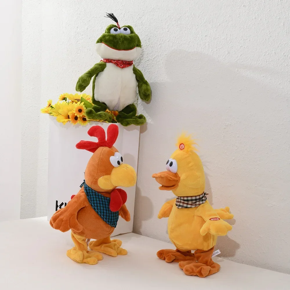 Funny personality animal plush toy chicken duck frog plush toy singing and dancing toy children birthday gift