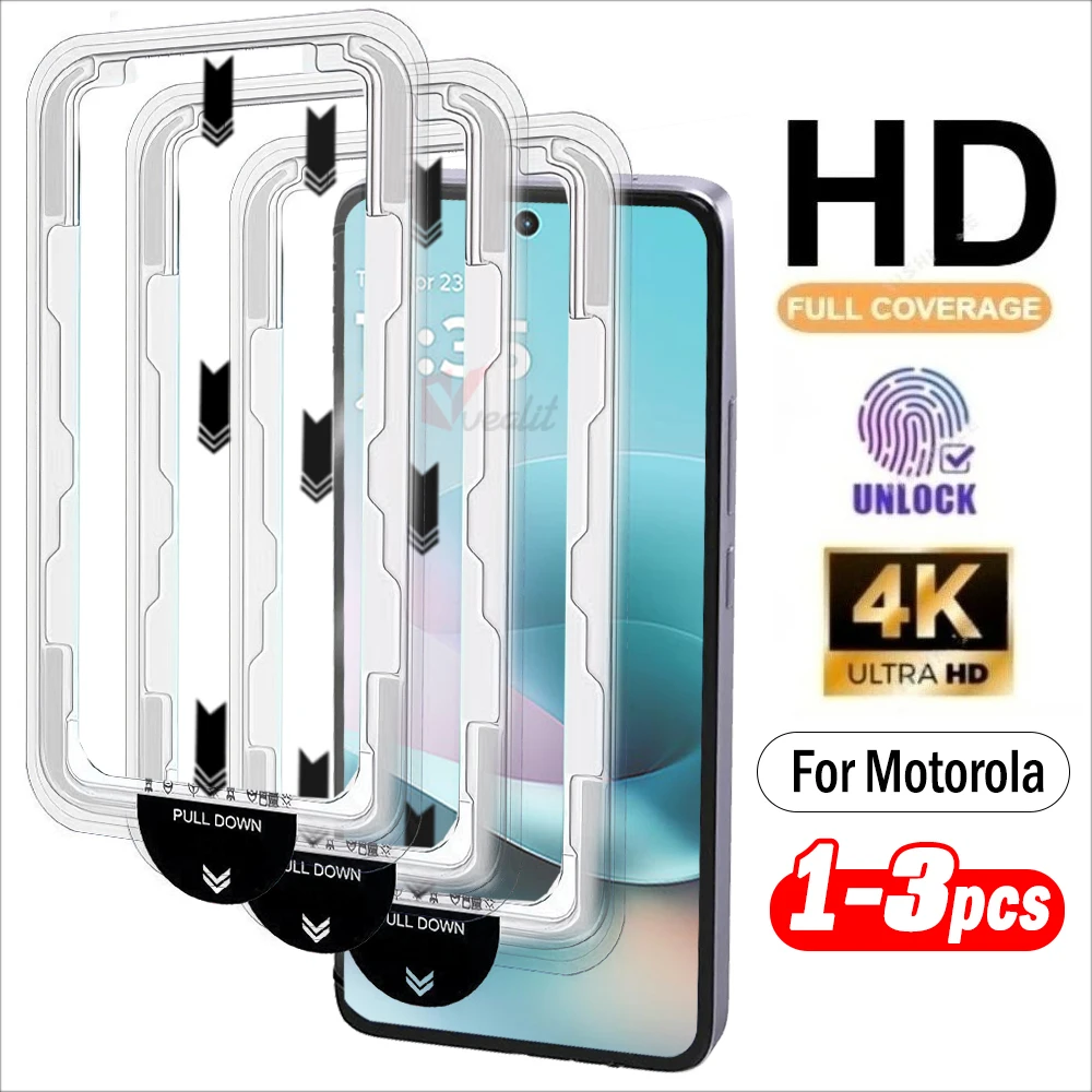 

1-3pcs Easy Installation Dust-Free Screen Protector for Motorola Moto G100S G100 X70 Air E15 G Power G Play G Stylus 5G Glass