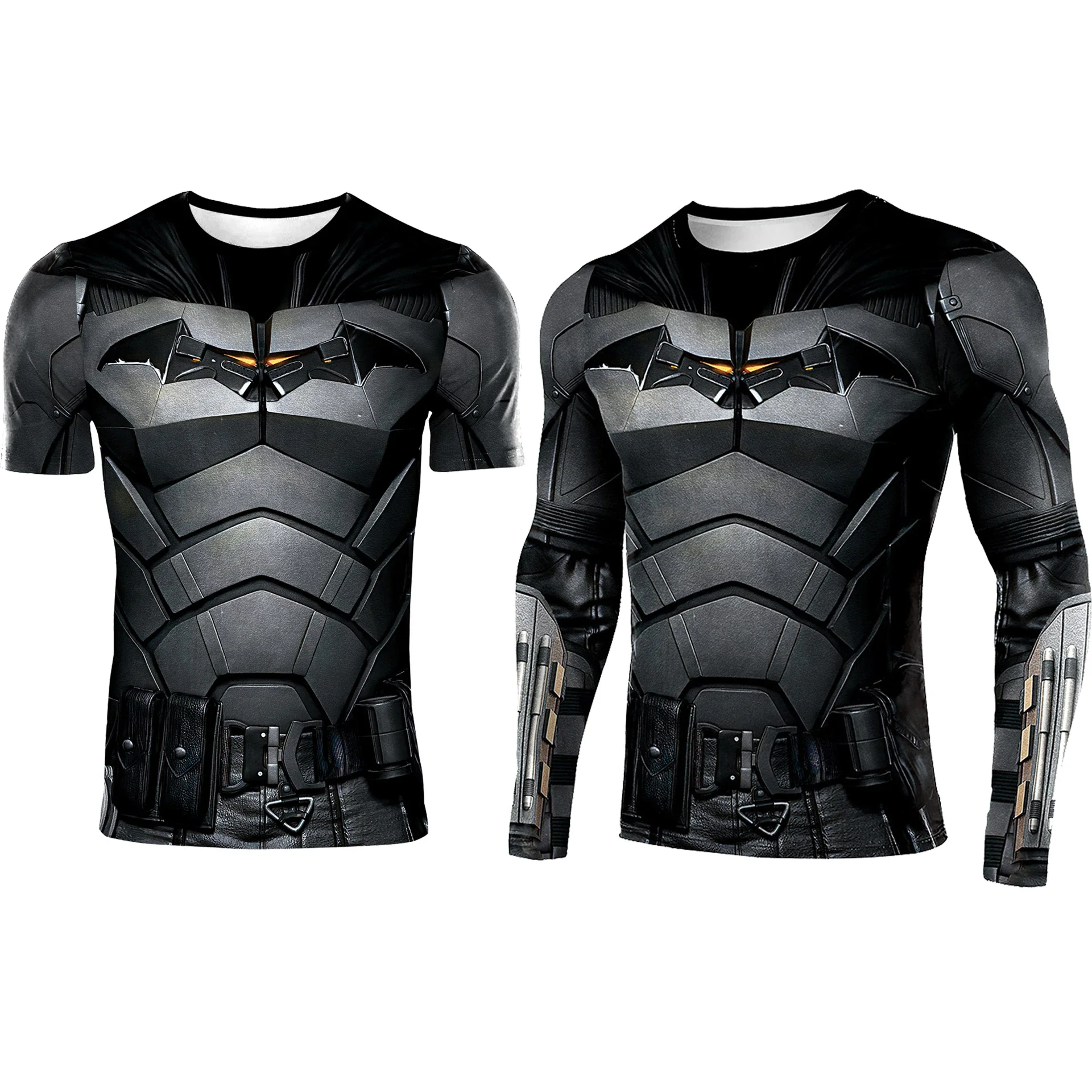 Hot Toys Superhero Bat Bruce Wayne Cosplay T Shirt Gym Sportswear Long / Short Sleeve Fitness Tee Shirt Halloween Party Costumes