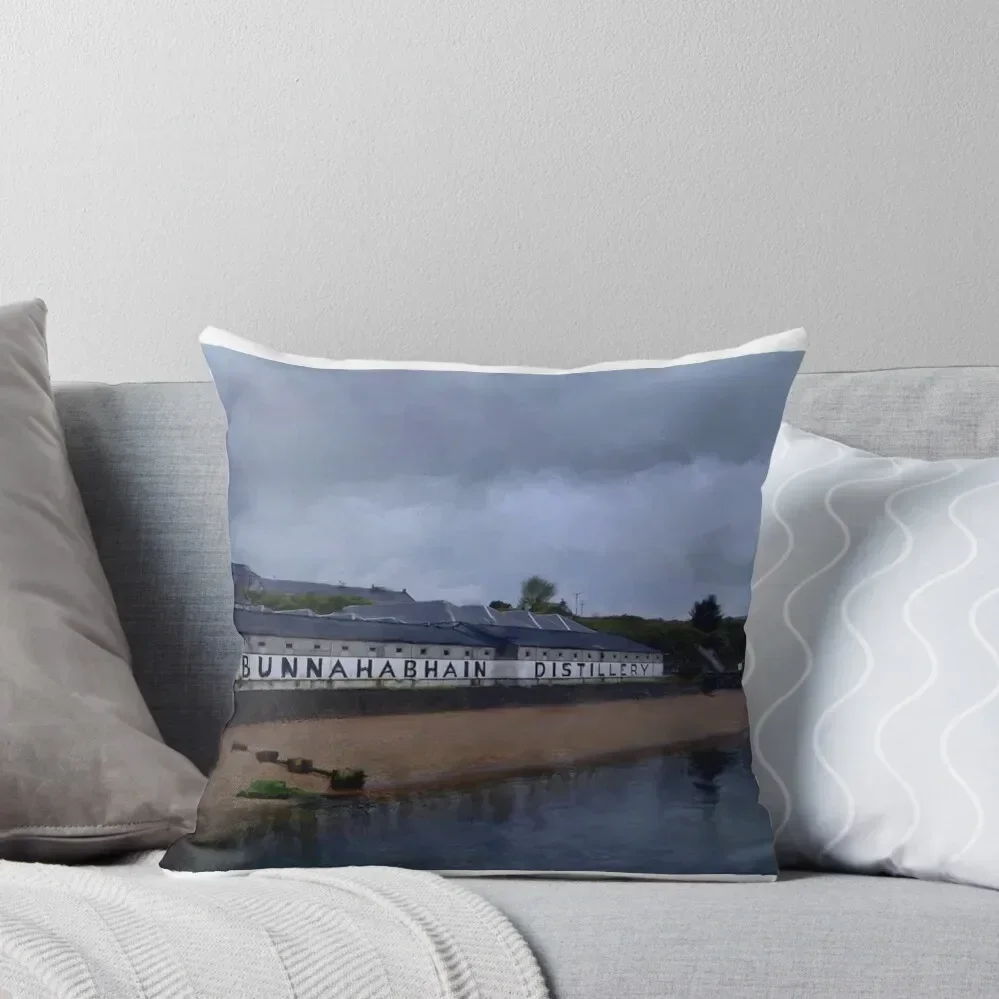 Bunnahabain Distillery on Islay Throw Pillow Cushions Cover Cushions Home Decor pillow