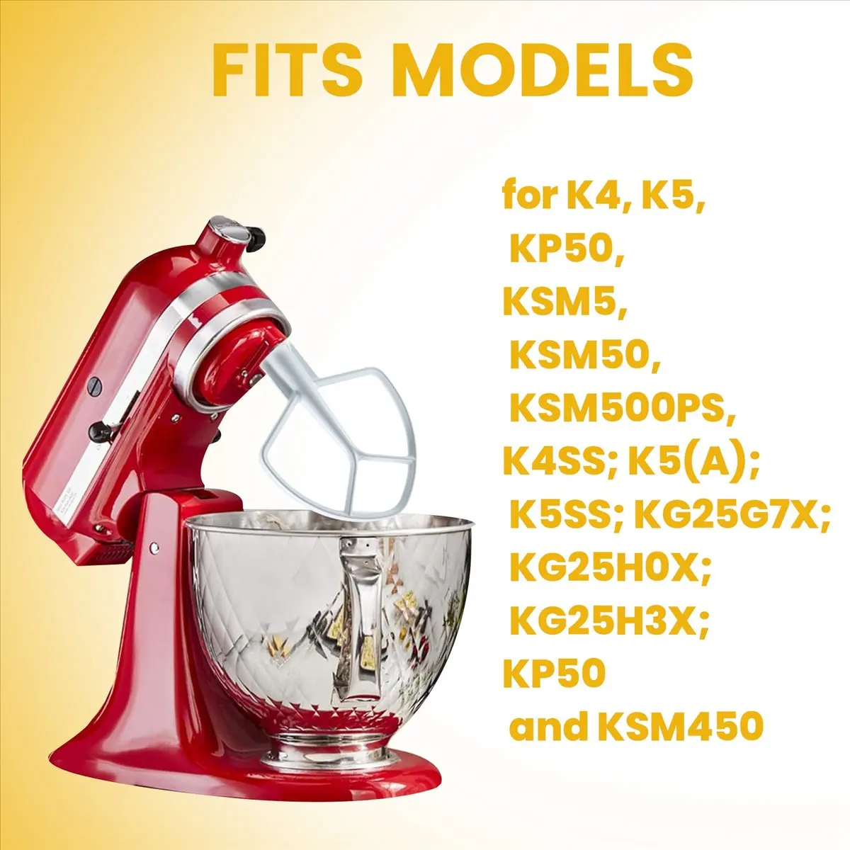 Doings K5AB K5SS Kitchen Mixer Aid Coated Flat Beater, Replacement for KitchenAid Mixer W10807813,9707670 Accessories