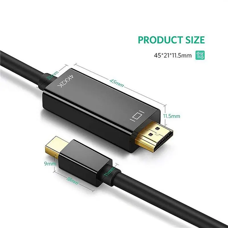 AS95 2X Mini for DisplayPort to Cable 4K, Mini for DP to 6 Feet Adapter for Air/Pro, Surface Pro/Dock, Monitor