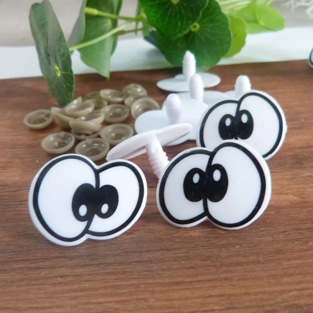 32x27mm Kawaii print eyes plastic safety toy eyes & soft washer for diy plush doll bear accessories--20pcs--50pcs--100pcs option