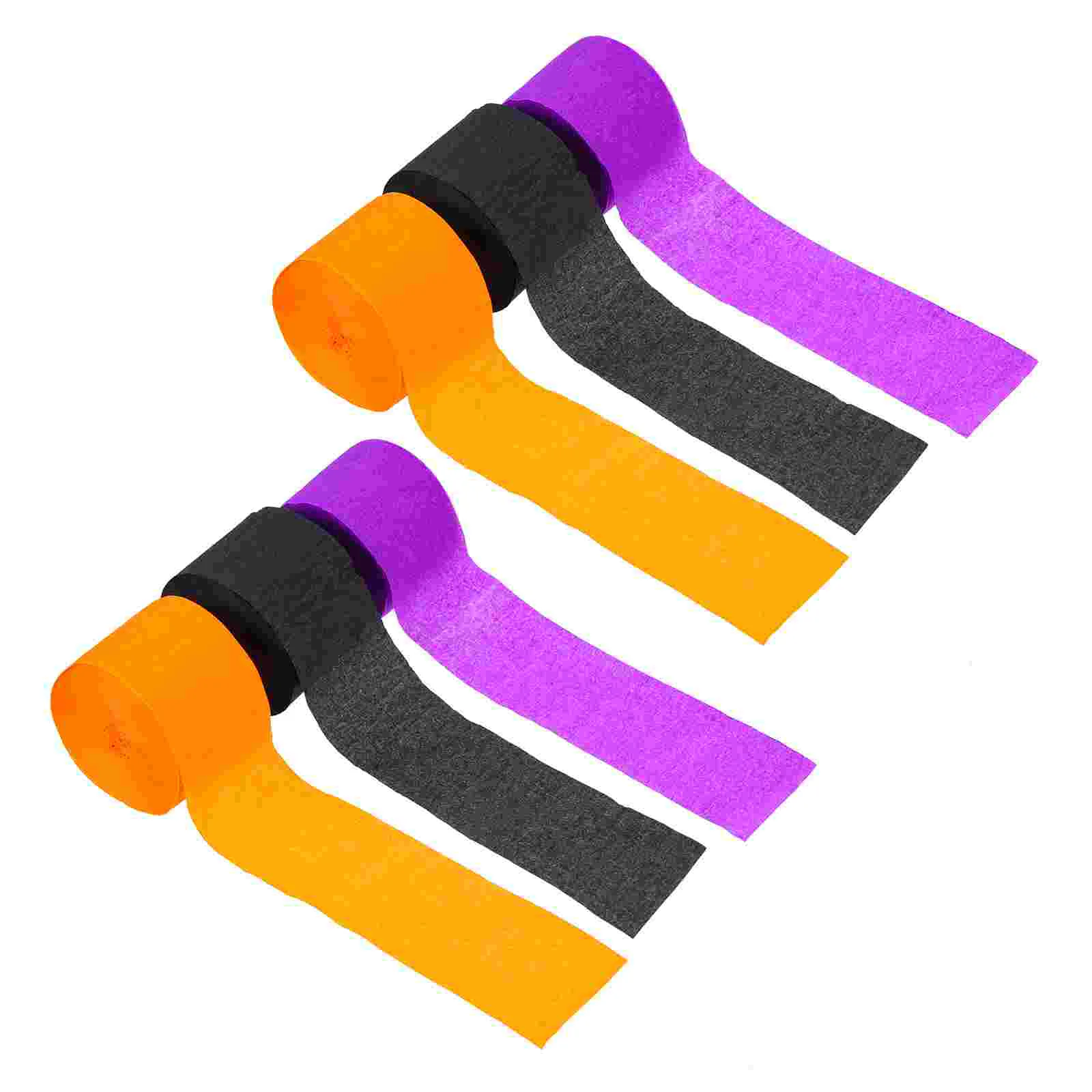 6 Rolls Halloween Decoration Paper Party Streamers Black Birthday Decorations Orange Crepe Purple