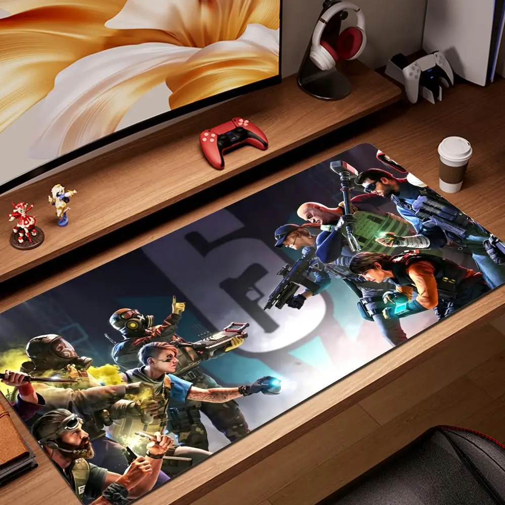 HD E-Sport Gaming R6 R-Rainbow Six Siege Mouse Pad Computer Keyboard Mouse Pad PC Gamer Desk Mat Office Carpet Accessory HYBXAXC