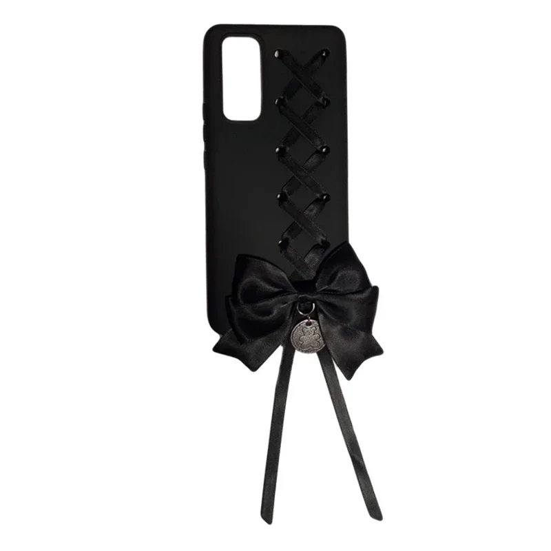 Dophee Original Dark Girls Lolita Phone Case Suitable for Apples IPhone13 14 15 16 Promax Subculture Hot Chick Bow Phone Cover