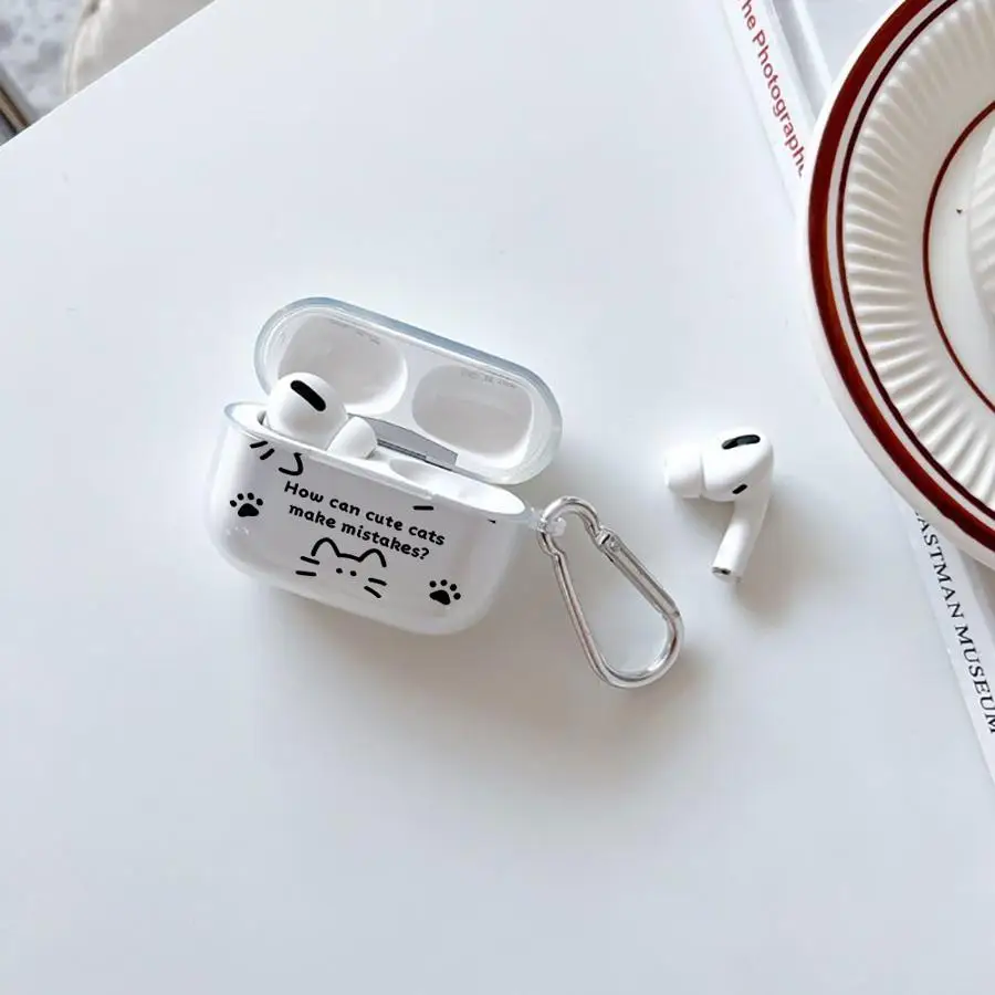 

Case For Airpods 2 4 1 Pro3 Pro 3 Pro2 Clear Earphone Cases Cover Cartoon Animal Cute Cat