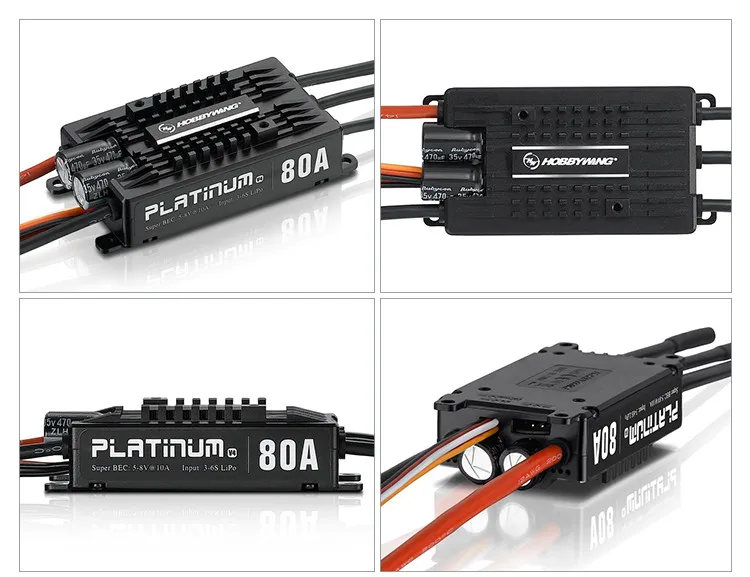 

1pcs For Rc Drone Aircraft Helicopter Original Hobbywing Platinum Pro V4 80a 3-6s Lipo Bec Empty Mold Brushless Esc