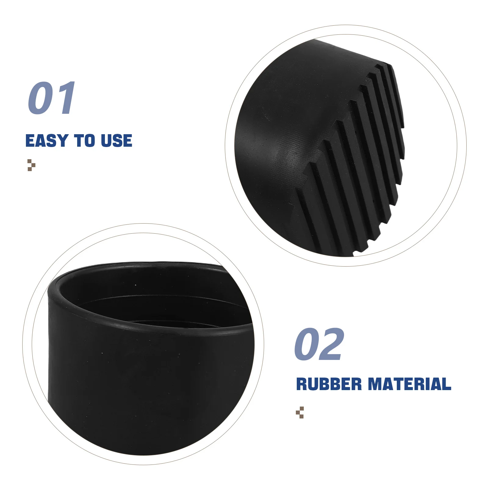 2pcs Foot Anti-Slip Extension Feet Replacement Caps Rubber Protective Pads Stabilizer Covers Non-Skid Accessories Diameter 64Mm