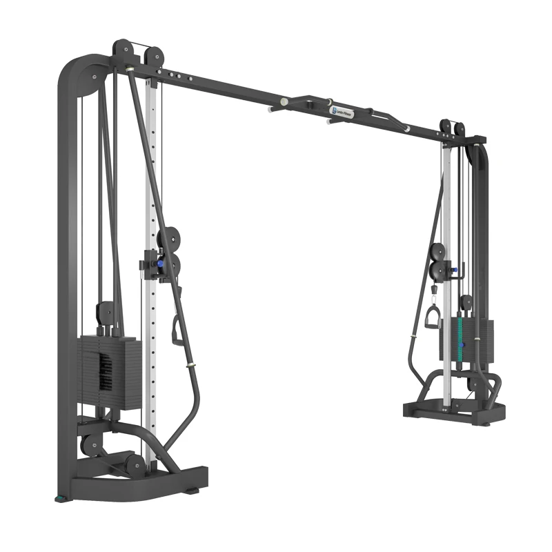 

Adjustable cross cable fitness machine