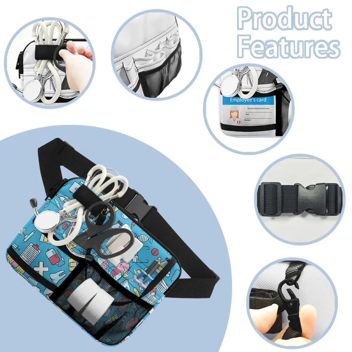 New Portable Nursing Belt Organizer for Women Multi-function Nurse Medical Pack for Stethoscopes Durable Emergency Supplies Gift