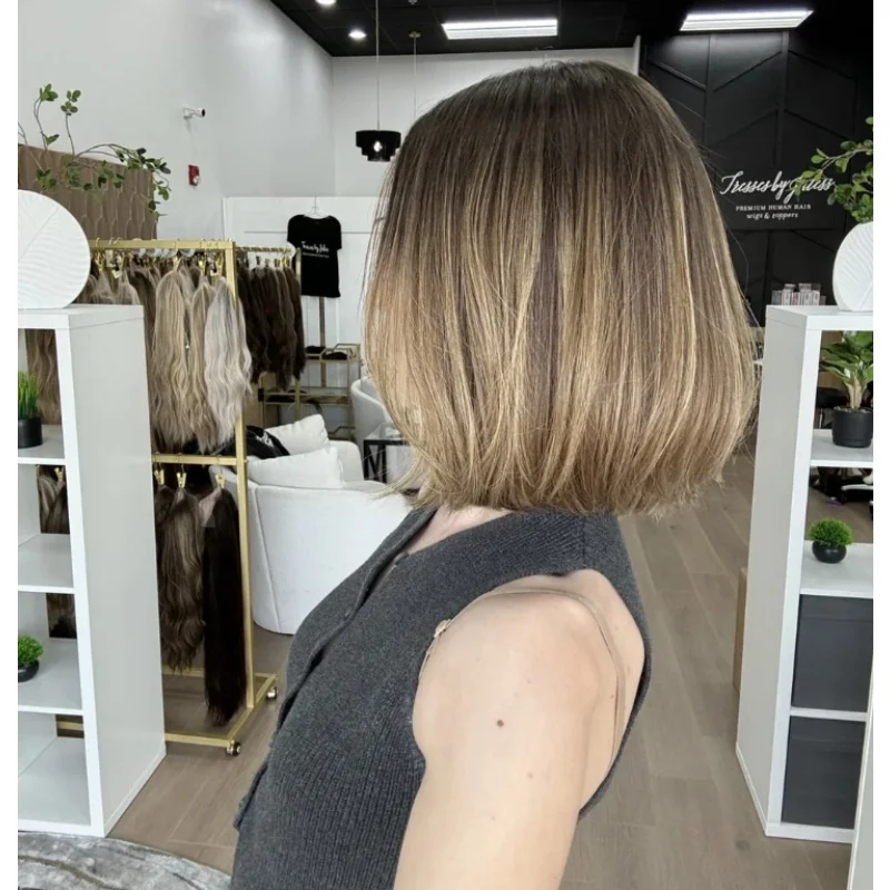 

Ombre Blonde Brown With Dark Roots Lace Front Wig Glueless Lace Front Wig Human Hair Daily Use For Women