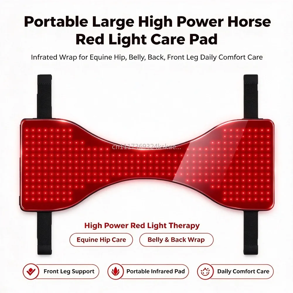 Portable Large High Power Horse Red Light Care Pad, Infrared Wrap for Equine Hip, Belly, Back, Front Leg Daily Comfort Care